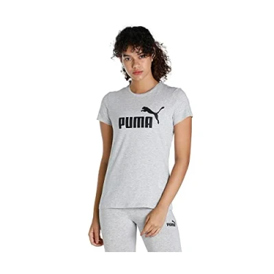 Image of Puma LOGO TEE Sports Tshirt, Women&#039;s, Size: Large, Light gray heather