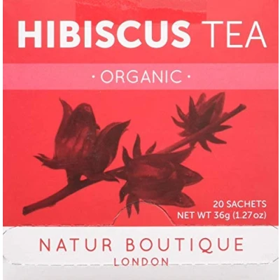 Image of Natur Boutique Organic Hibiscus Tea Sachets, 1 Pack of 20 30 g