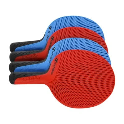 Image of Cornilleau Eco Design Table Tennis Quattro Set (4 Bats and 4 Balls), Red/Blue