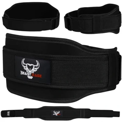 Image of Weight Lifting Belt Double Strength 5.5 Padded Neoprene Back Gym Bodybuilding Deadlifts Exercise Fitness Workout Belts Men Women Lumbar Training Core Support (L, Black)