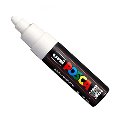Image of Uni Posca PC 7M Marker Art Pen Large Ball Tip, 5 5.5 mm White