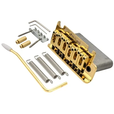 Image of Wilkinson WOV06 54mm(2 1/8 inch) 2 Point Tremolo Bridge for MIJ/MIK Strat Electric Guitar, Gold