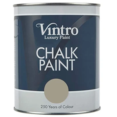 Image of Vintro Chalk Paint Furniture Shabby Chic Upcycle Decorate Ultra Matt Finish 1 Litre (Stonebreaker)