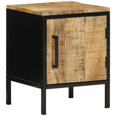Image of vidaXL Bedside Cabinet 30 x 40 cm Solid Wood Rough Mango