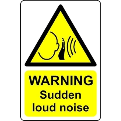 Image of Warning Sudden Loud Noise Safety Sign 3mm Aluminium (300mm x 200mm)