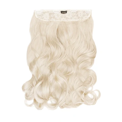 Image of Lullabellz Thick Curly Clip In Hair Extensions, 20 Inch Length, Bleach Blonde