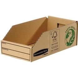Image of Bankers Box by Fellowes Parts Bin Corrugated Fibreboard Packed Flat W147xD280xH102mm Ref 07354 [Pack 50]