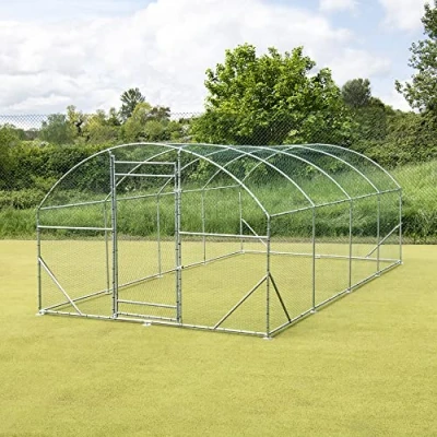 Image of FeelGoodUK Walk in Pet Cage and Chicken Run 5.6m x 3m Galvanised Coop Rabbit Dog Pen Kennel Enclosure Shelter