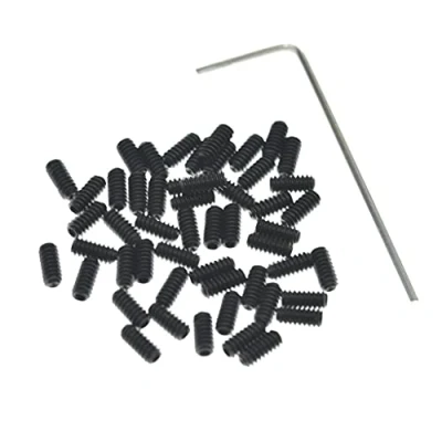 Image of KAISH 50x Metric M3x6 Black Guitar Bridge Saddle Height Adjustment Screws for Stratocaster/Telecaster