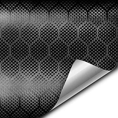 Image of V2 Hex Carbon Black Vinyl Car Wrap (1ft x 5ft)