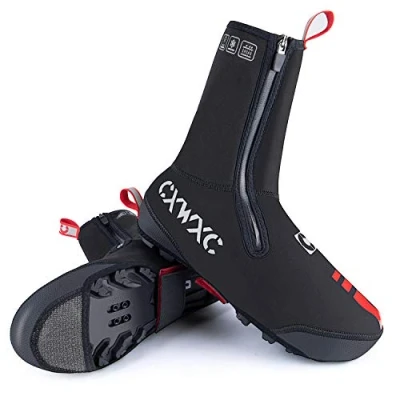 Image of CXWXC Cycling Shoe Covers Neoprene Waterproof,Winter Thermal Warm Full Bicycle Overshoes for Men Women,Road Mountain Bike Booties (MTB Style, XXXL)