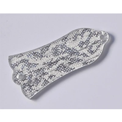 Image of KAISH Silver Sparkle Plastic 1 Ply Blank Guitar Truss Rod Cover 2 Hole for Les Paul LP Made in USA