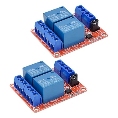 Image of [2 Pack] DC 12V Relay Module 2 Channel Switch with Optocoupler Isolation High/Low Level Trigger