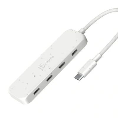 Image of j5create 4 in 1 USB C to Port Type Hub(Eco Friendly), Hub with 10 Gbps Compatible MacBook Pro, Air, iPad, Mac Mini and More Devices more(JCH345EW)