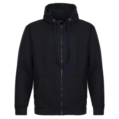 Image of TuffStuff Pro Work Hoodie Navy Large Comfortable Mens Full Zip Lined Hood Hoodies for Men Clothes