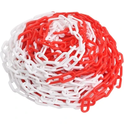 Image of vidaXL Warning Chain Red and White 30 m Ø8 mm Plastic