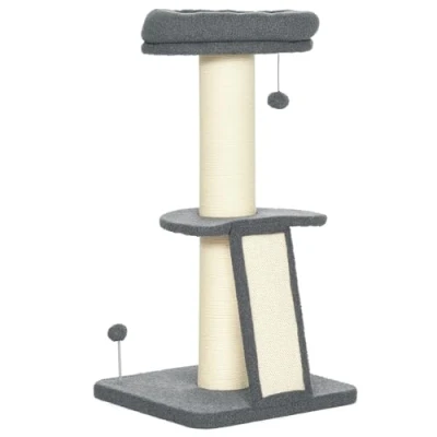 Image of PawHut Four Step Foldable Pet Stairs w/Non Slip Mats, for S, XS Dogs Brown