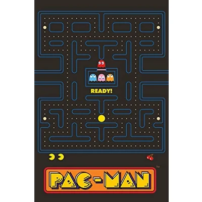 Image of Pac Man Fleece Blanket Bed Throw Pacman Maze Design Super Soft Perfect for Any Bedroom, 100 x 150cm
