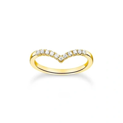 Image of Thomas Sabo Women Ring V Shape with White Stones Silver 925 Sterling TR2394 051 14