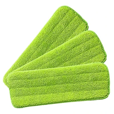 Image of Laminate Floor Mop Replacement Microfibre Pads, Pack of 3 Spray Pads − Machine Washable, Reusable, High Absorbent Refill That Fit Most Mops for Cleaning Floors