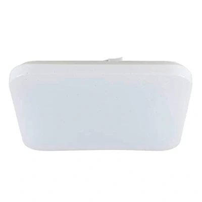 Image of EGLO LED ceiling light panel Frania S, flush mount lamp with crystal effect, starry sky wall made of white steel and plastic, kitchen bathroom lighting, neutral white, IP44, 13x13 in