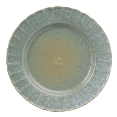 Image of Widdop and Co Hestia Green Glazed Stoneware Dinnerware Tableware Set of 4 Small Plates Contemporary Stylish Lovely Gift Idea Housewarming Dining Dishes Serving