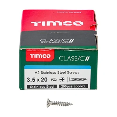 Image of TIMCO Classic Multi Purpose Screws 3.5 x 20 A2 Stainless Steel Box of 200
