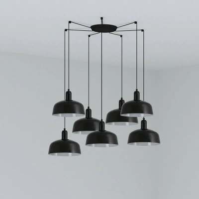 Image of Tatawin Medium 7 Light Black Cluster Drop Pendant Lamp