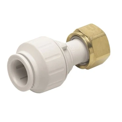Image of JG Speedfit Straight Tap Connector Push Fit White 15mmx3/4&quot; PEMSTC1516 L