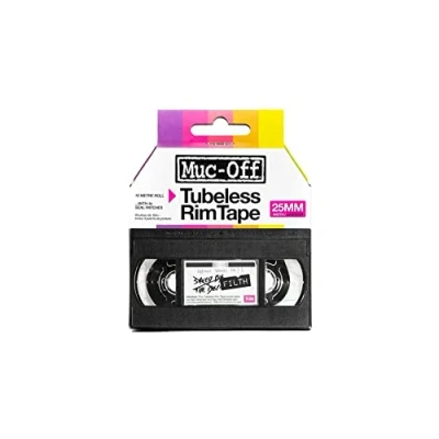 Image of Muc Off Tubeless Rim Tape, 25mm Adhesive Tape Tyre Liner for Tyres Kit with 10m Roll of Bike MTB/Road/Gravel Bikes
