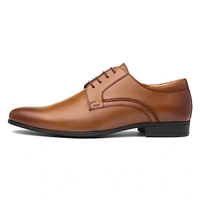 Image of Thomas Crick Men&#039;s Ormond Formal Derby Lace up Leather Shoes Tan