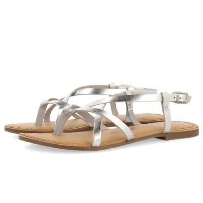 Image of Gioseppo Women&#039;s Lelex Flat Sandal, Metallic Silver, 6.5 UK