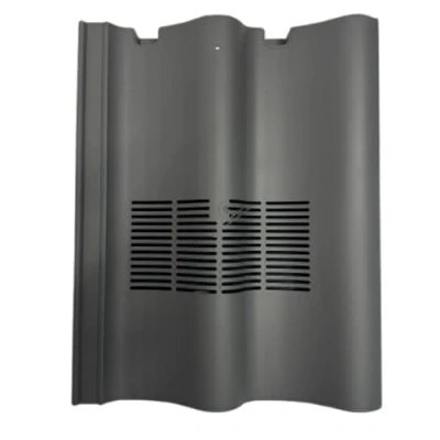 Image of Roof Tile Vent with Flexi Pipe Adaptor for Marley Mendip, Redland Grovebury or Sandtoft Double Pantile (Slate Grey)