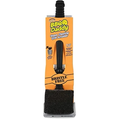 Image of Scrub Daddy BBQ Cleaning Brush with Scraper &amp; Bottle Opener, Barbeque Grill Cleaner, Wire Bristle Free FlexTexture, Barbecue Cleaner Brushes, High Tech Accessories for Men