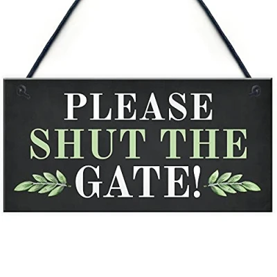 Image of RED OCEAN Please Shut The Gate Hanging Door Plaque Home Decor Sign Novelty Garden