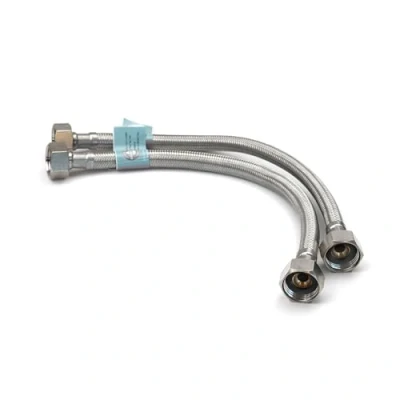 Image of Xcel Home Flexible Hose Pipe Pair, 1/2&quot; x BSP 300mm Stainless Steel Flexi Pipes, Rust Free Corrosion Resistant Monobloc Tap Connector, Replacement for Kitchen Sink &amp; Bathroom Basin