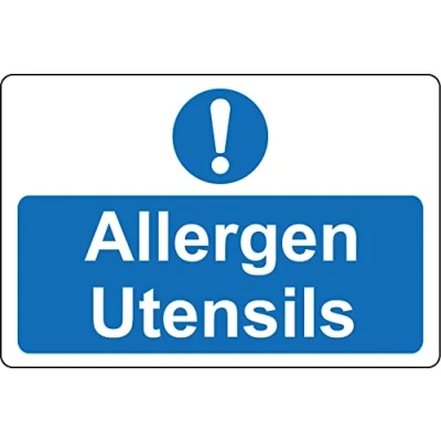 Image of Allergen utensils kitchen safety sign 1mm Plastic (300mm x 200mm)