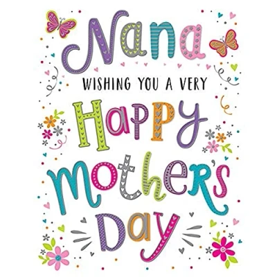 Image of Piccadilly Greetings Modern Mother&#039;s Day Card Nana 8 x 6 inches Regal Publishing,White
