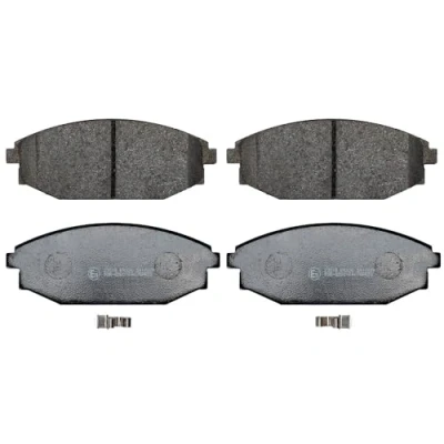 Image of 58101M1A00, S2000100, SB000100 Brake pad set FEBI BILSTEIN 170266 Front Axle with acoustic wear warning