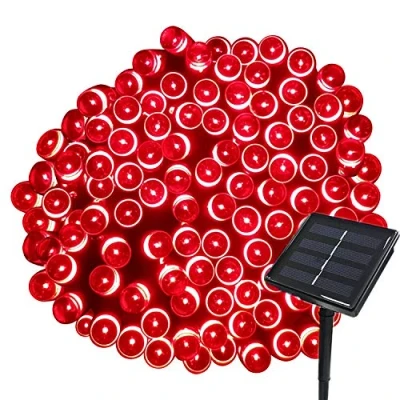 Image of Tuokay, Solar Garden Lights, Outdoor Fairy Waterproof 72ft 22m 200 LED 8 Twinkling Modes, Decorative Lighting String Lights for Home, Gazebo, Patio, Lawn, Wedding Ornament (Red)