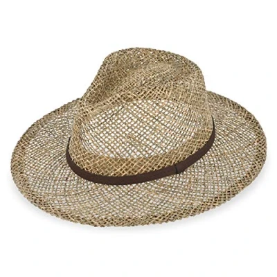 Image of fiebig Traveller sea grass hat for women &amp; men sun made of 100% summer with vegan leather strap straw in natural colour many sizes