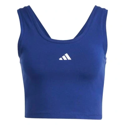 Image of adidas Sportswear Essentials Small LOGO Lifestyle Top, Women&#039;s, Size: Large, Dark blue/white