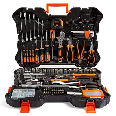Image of VonHaus Socket &amp; Tool Set, 256 Piece Set with in Heavy Duty Storage Case, Everything You Need for DIY, Workshop Garage, Spanners, Pliers, Screwdrivers Grips, 2 Year Warranty
