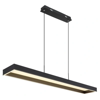 Image of Sola Bar Pendant Ceiling Light Matt Black LED Dimmable 2700 6500K Remote Control Timer