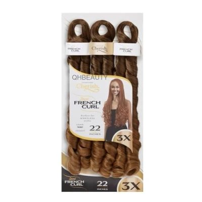 Image of CHERISH SYNTHETIC CURLY BOUNCY HAIR EXTENSION BRAID 3 x SPIRAL FRENCH CURL 22 (COLOR T4/3027)