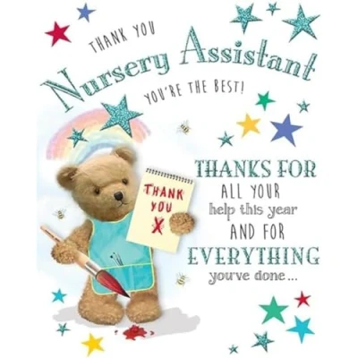 Image of Regal Publishing Thank You Nursery Assistant Card Teacher 8 x 6 inches