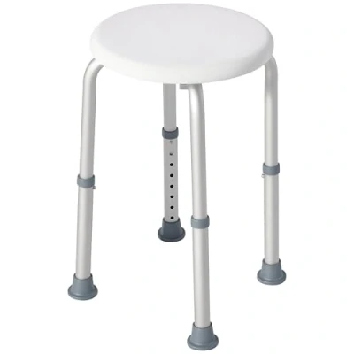 Image of HOMCOM Bath Chair Shower Seat Safety Bathroom Elderly Aids Adjustable Positions White