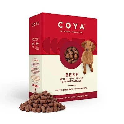 Image of COYA Freeze Dried Raw Dog Food, Beef (750g) Hypoallergenic &amp; Grain Free, Made With 80% Meat 20% Fruit Vegetables Complete Food In A Easy Solution, Without The Chore