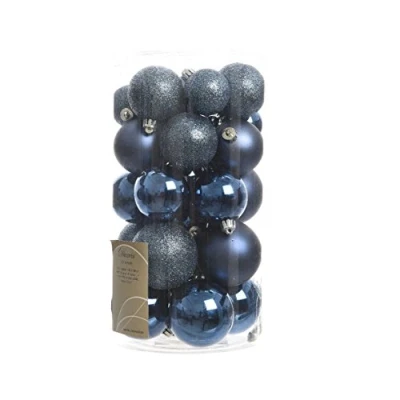 Image of Kaemingk Assorted Shatterproof Baubles, 30 Pack Night Blue, ONE SIZE, JNS_446990