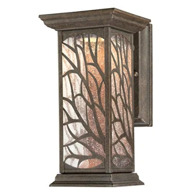 Image of 63120 Willow One Light Dimmable LED Outdoor Wall Fixture, Victorian Bronze Finish with Clear Seeded Glass